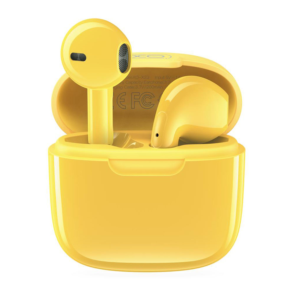 XO X23 TWS Bluetooth Ακουστικά με Θήκη Φόρτισης Κίτρινο