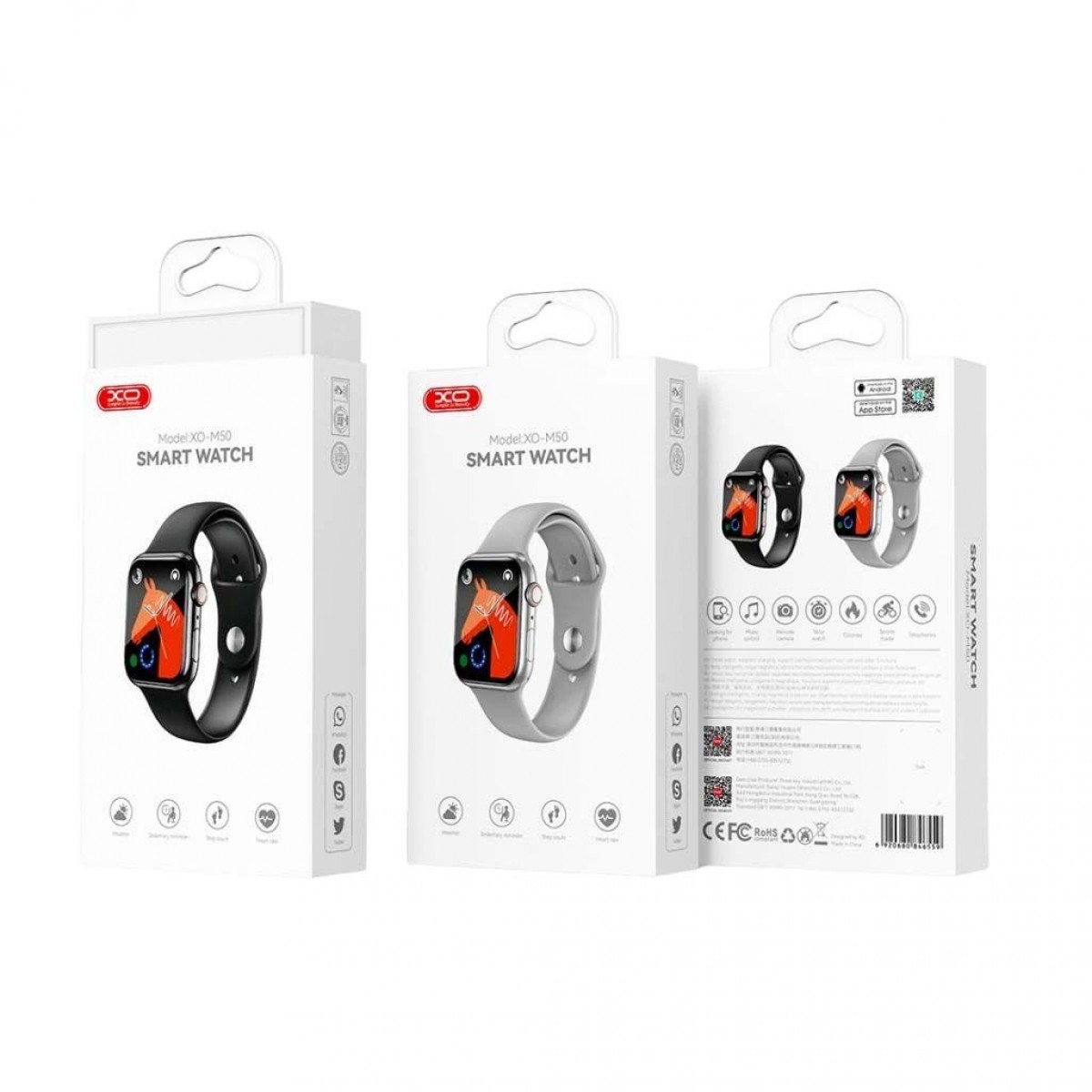 XO M50 Magnetic Suction Sports Call Watch Μαύρο