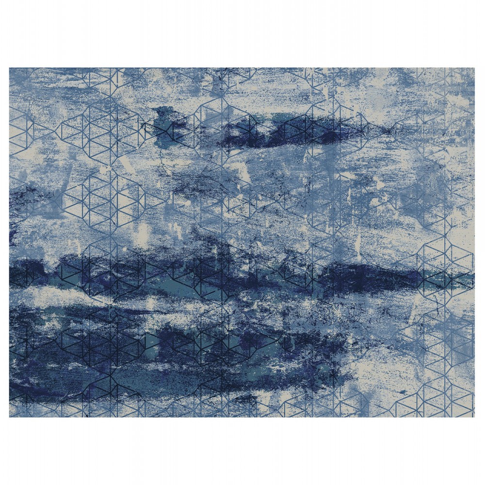 Contento Matteo Σουπλά Βινυλίου 40x30 Abstract Paint - Μπλε
