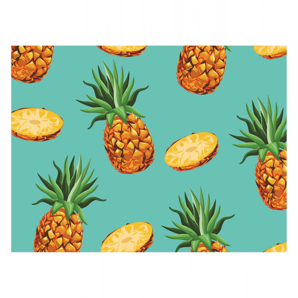 Contento Matteo Σουπλά Βινυλίου 40x30 Natural Tropical Pineapples