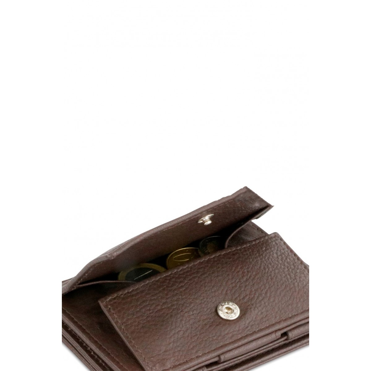 Garzini Magistrale Coin Wallet - Nappa - Καφέ Σοκολατί (Chocolate Brown)