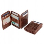 Garzini Magistrale Coin Wallet - Croco - Καφέ