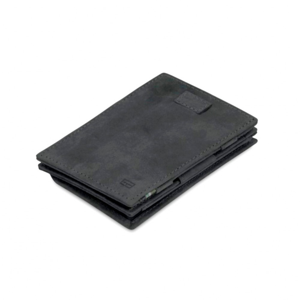 Garzini Cavare Coin Pocket Wallet - Vintage - Μαύρο 'Ανθρακα (Carbon Black)