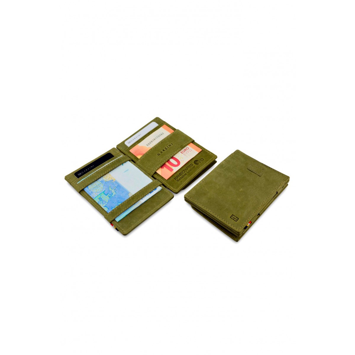 Garzini Cavare Coin Pocket Wallet - Vintage - Πράσινο (Olive Green)