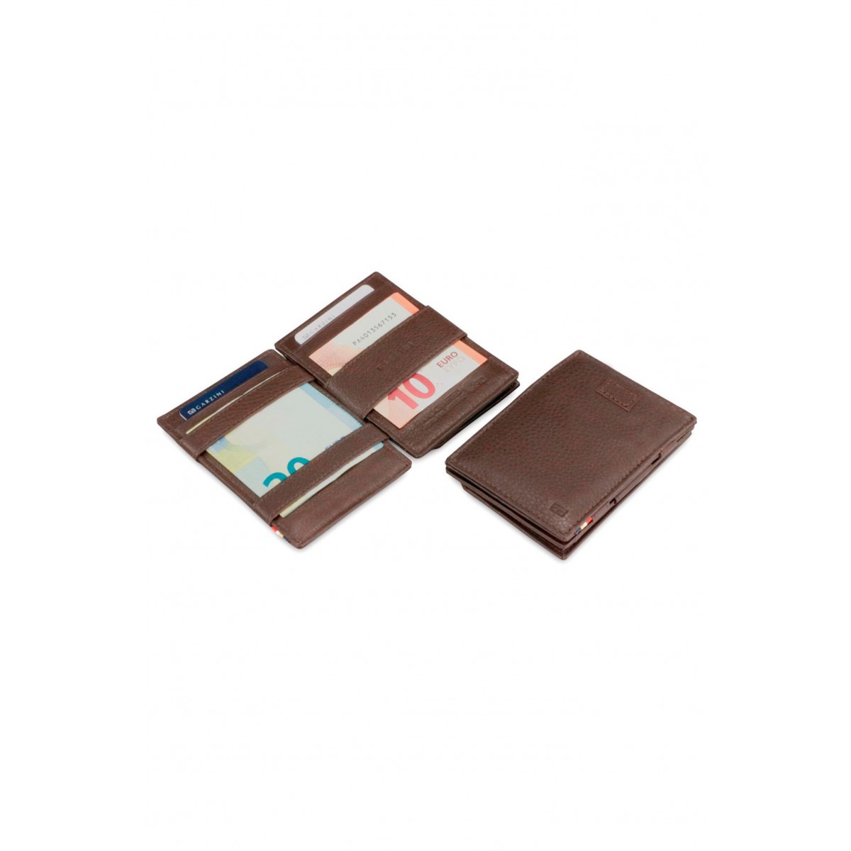 Garzini Cavare Coin Pocket Wallet - Nappa - Καφέ Σοκολατί (Chocolate Brown)