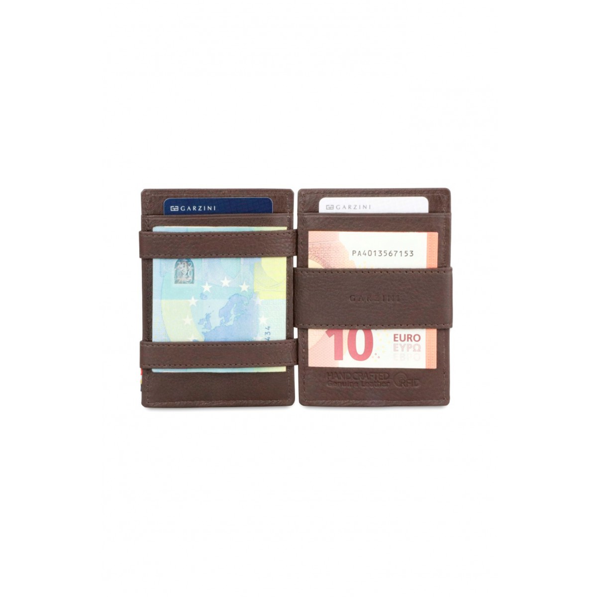 Garzini Cavare Coin Pocket Wallet - Nappa - Καφέ Σοκολατί (Chocolate Brown)