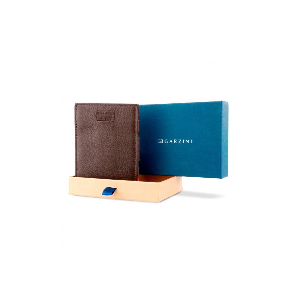 Garzini Cavare Coin Pocket Wallet - Nappa - Καφέ Σοκολατί (Chocolate Brown)