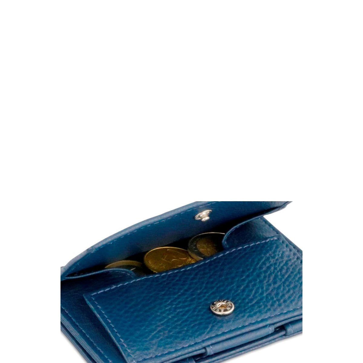 Garzini Cavare Coin Pocket Wallet - Nappa - Μπλε (Navy Blue)