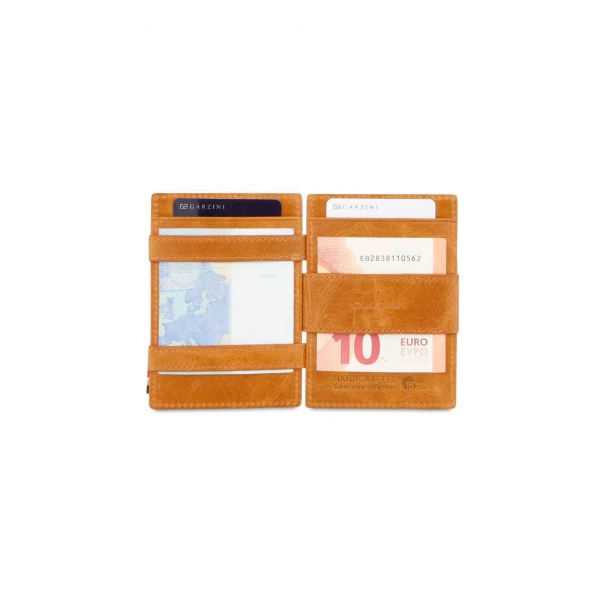 Garzini Cavare Coin Pocket Wallet - Brushed - Καφέ Κονιάκ