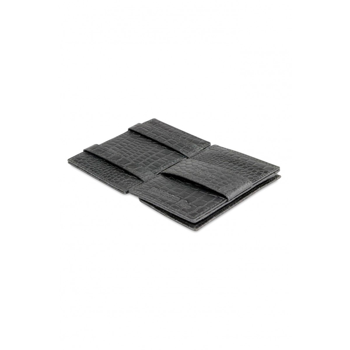 Garzini Cavare Coin Pocket Wallet - Croco - Μαύρο