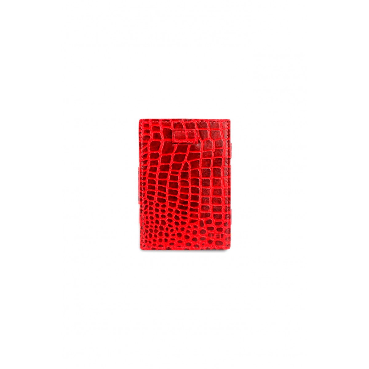 Garzini Cavare Coin Pocket Wallet - Croco - Βυσσινί