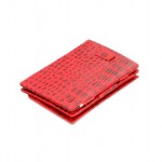 Garzini Cavare Coin Pocket Wallet - Croco - Βυσσινί