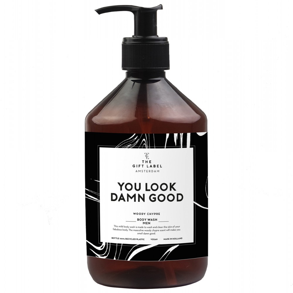 The Gift Label Body Wash for Men Αφροντούς 500ml - You Look Damn Good - Woody Chypre