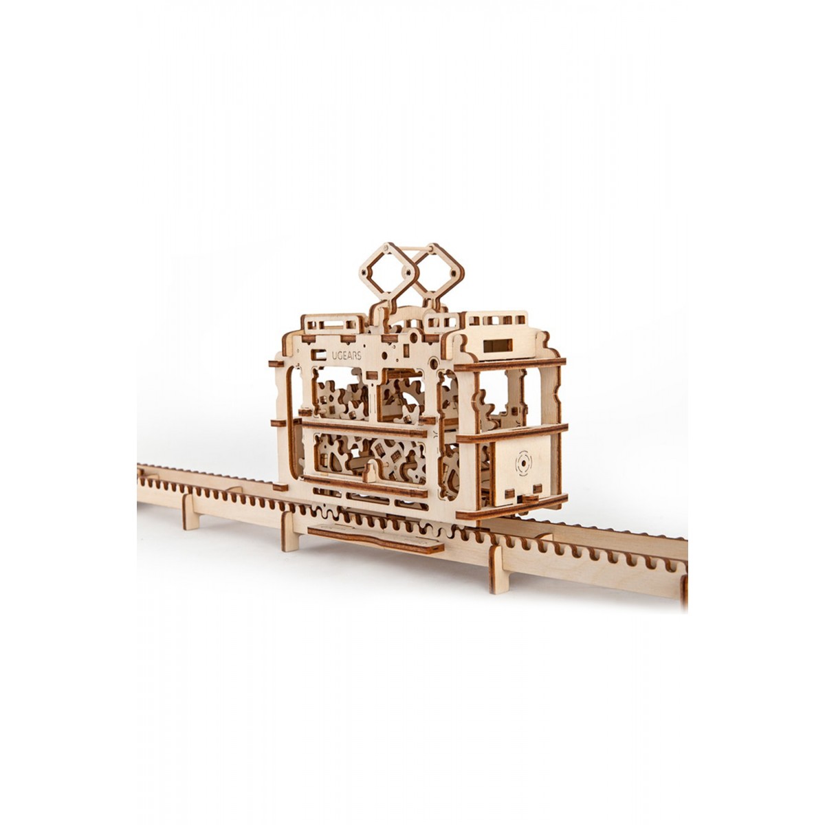 Ugears Ξύλινο Μηχανικό 3D Παζλ - Τραμ σε γραμμές - 76.7x7.3x16cm