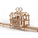 Ugears Ξύλινο Μηχανικό 3D Παζλ - Τραμ σε γραμμές - 76.7x7.3x16cm