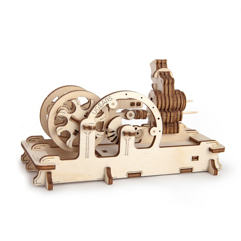 Ugears Ξύλινο Μηχανικό 3D Παζλ - Μηχανή Πεπιεσμένου Αέρα - 16.2x7.8x10cm