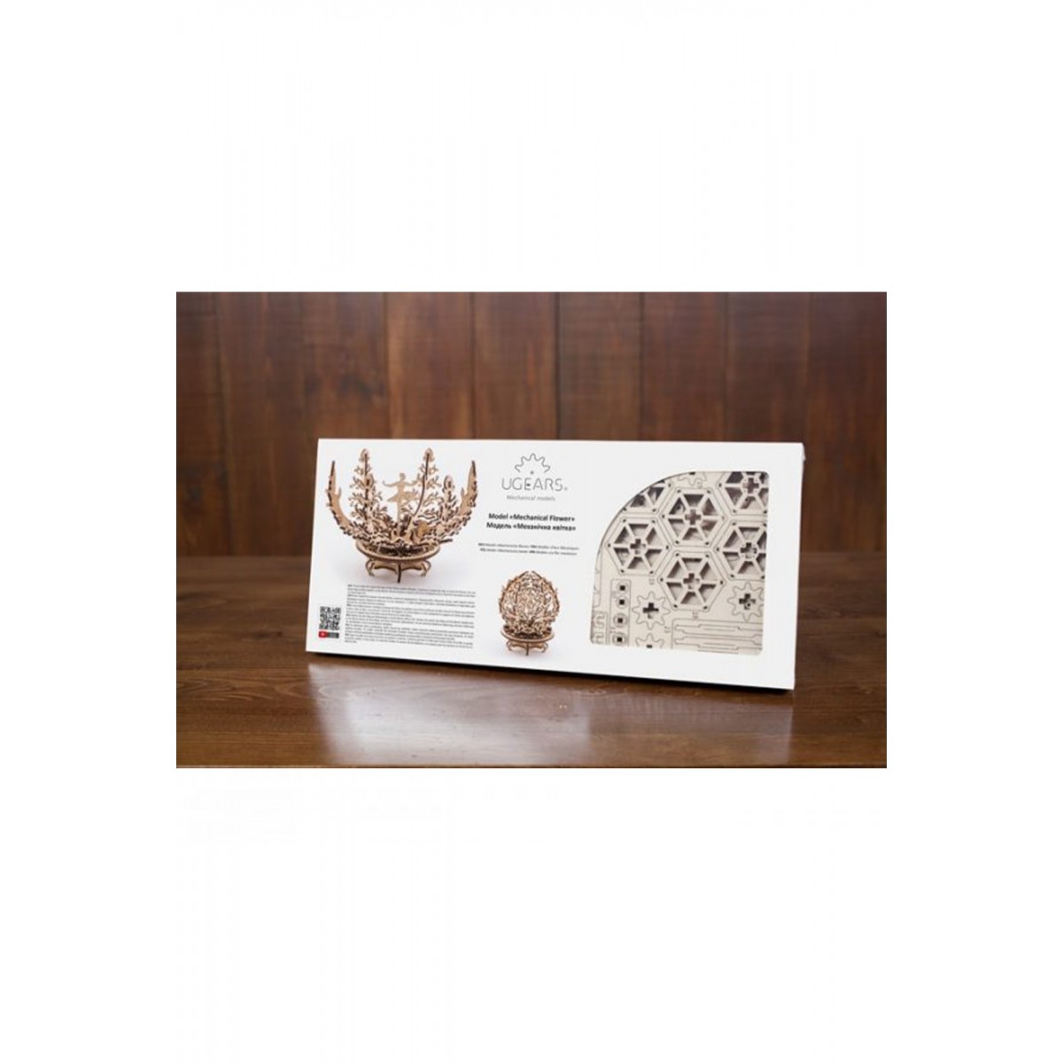 Ugears Ξύλινο Μηχανικό 3D Παζλ - Μηχανικό Λουλούδι - 13x13x16cm