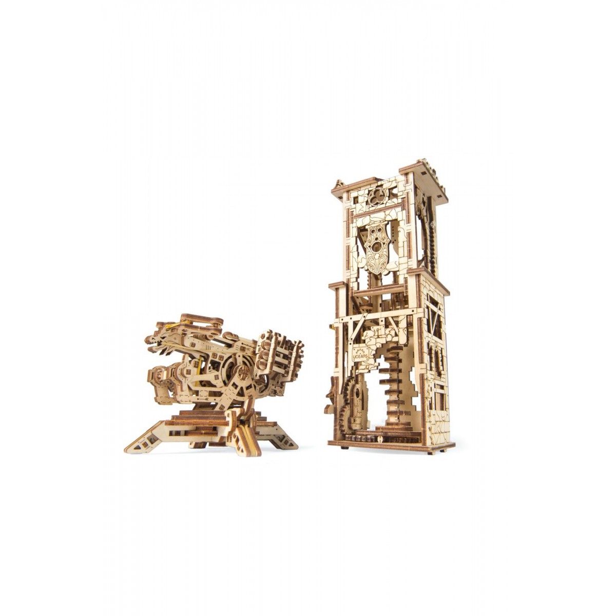 Ugears Ξύλινο Μηχανικό 3D Παζλ - Καταπέλτης-Πύργος - 15.3x9.5x9.6cm