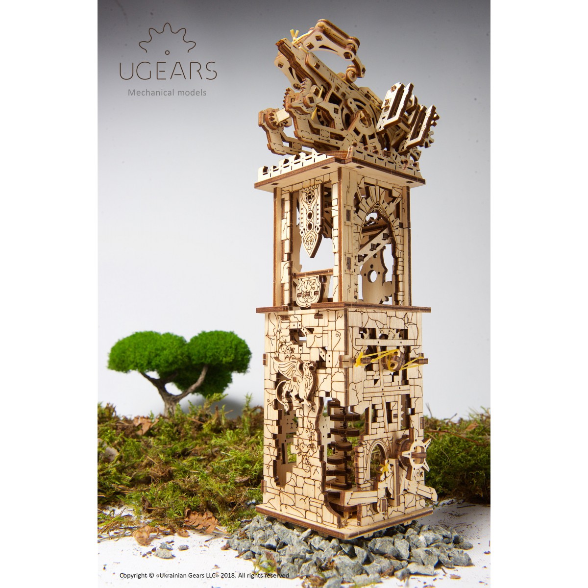 Ugears Ξύλινο Μηχανικό 3D Παζλ - Καταπέλτης-Πύργος - 15.3x9.5x9.6cm