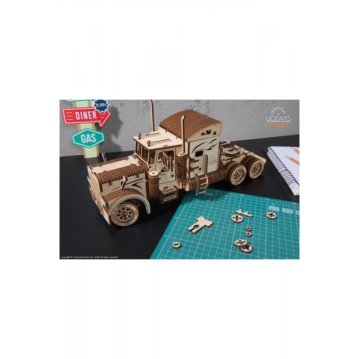 Ugears Ξύλινο Μηχανικό 3D Παζλ - Φορτηγό Heavy Boy VM-03 - 38x13.5x17.8cm