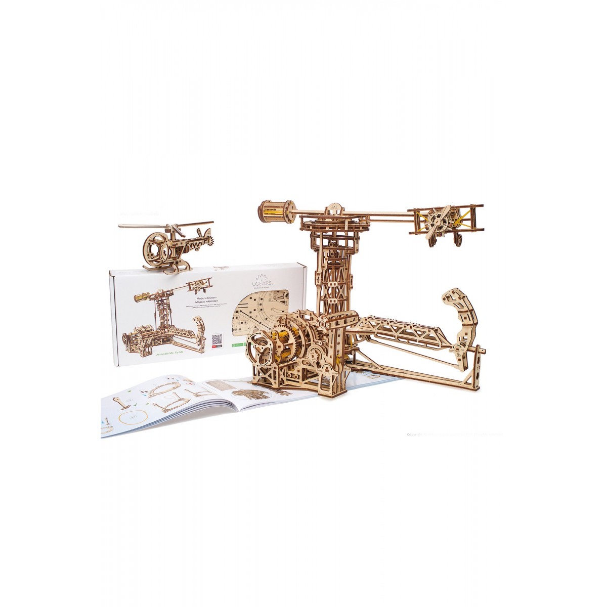 Ugears Ξύλινο Μηχανικό 3D Παζλ - Μοντέλο Aviator - 40.2x34x31cm