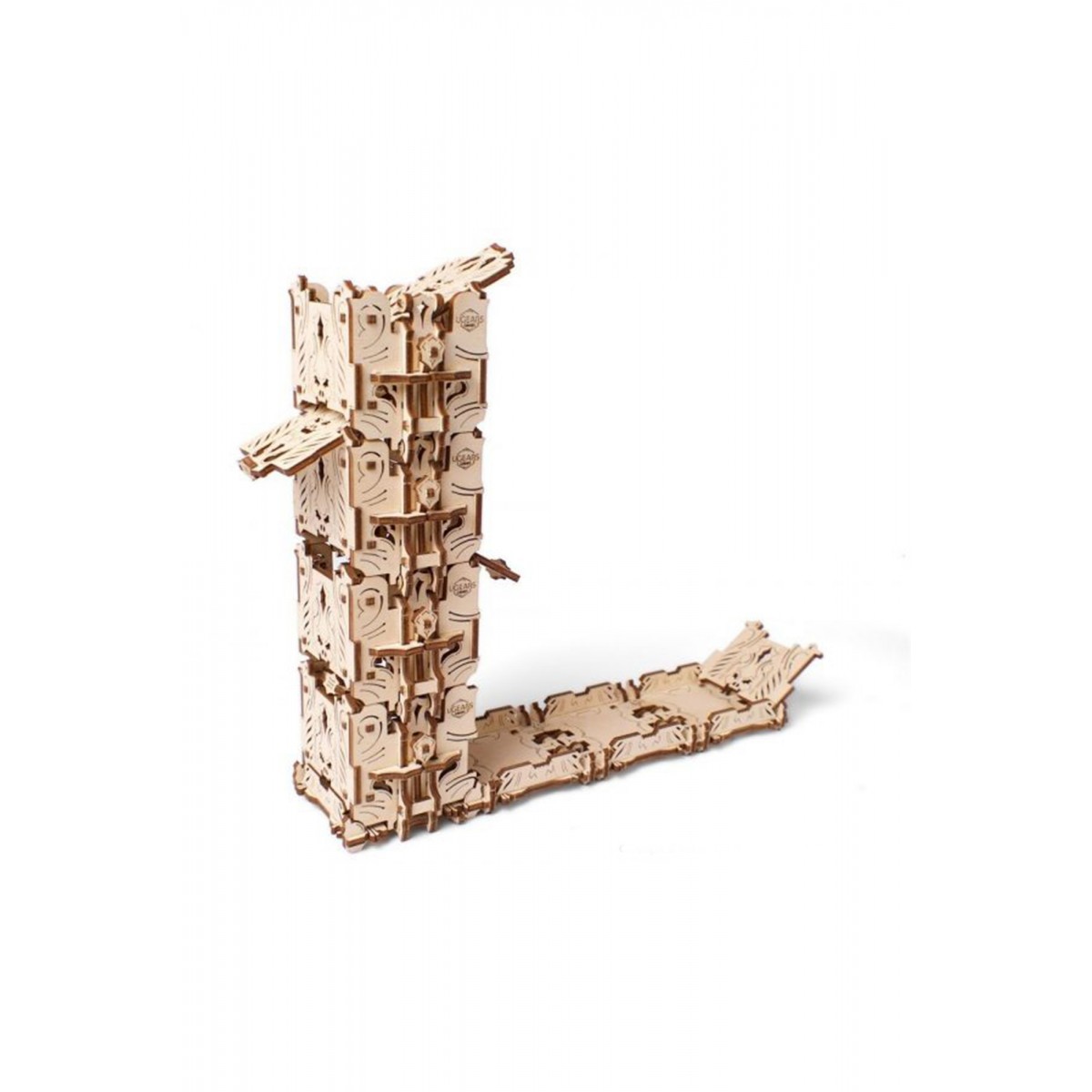 Ugears Μηχανικό 3D Παζλ - Πύργος για Ζάρι - 33.2 x 8.4 x 27.3 cm