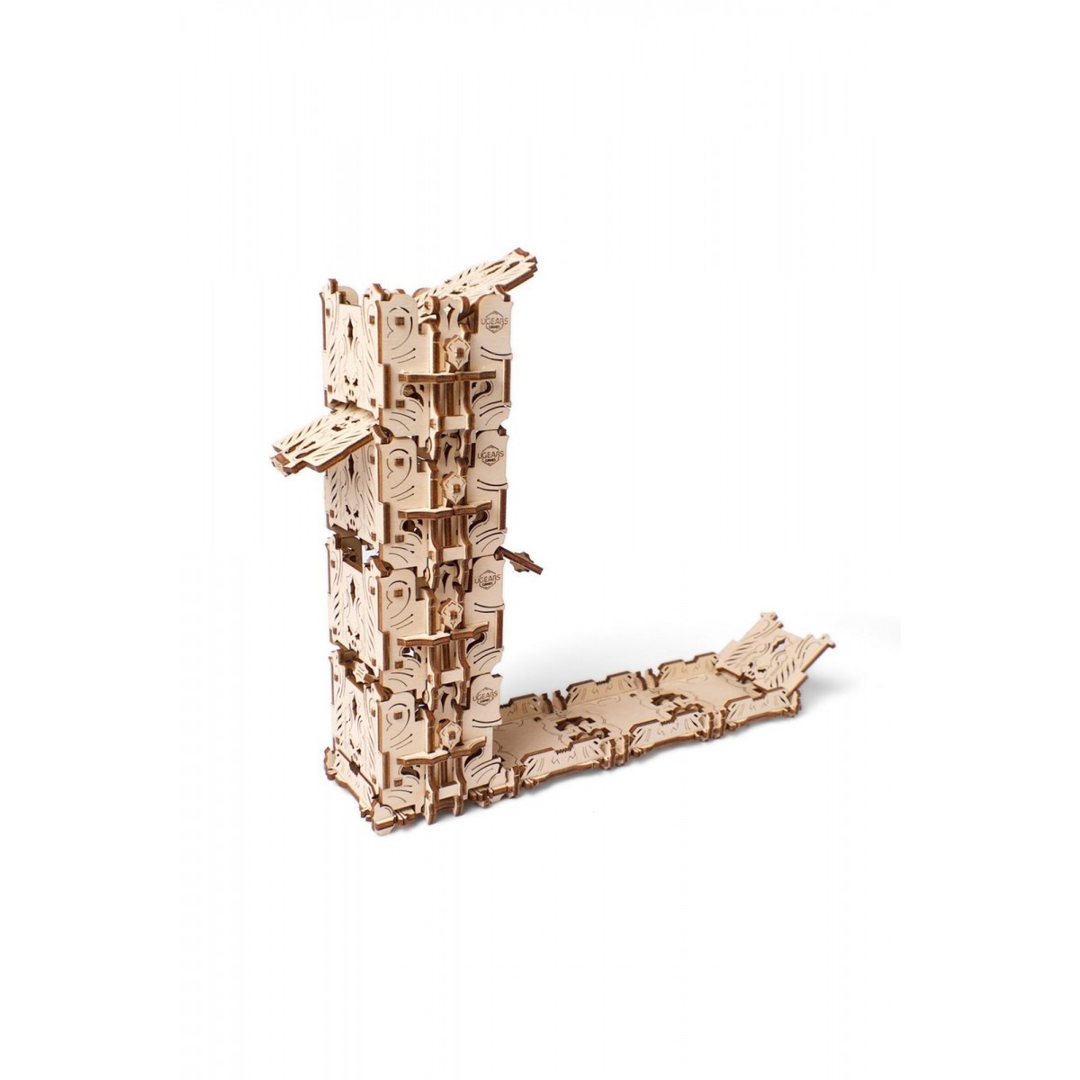 Ugears Μηχανικό 3D Παζλ - Πύργος για Ζάρι - 33.2 x 8.4 x 27.3 cm