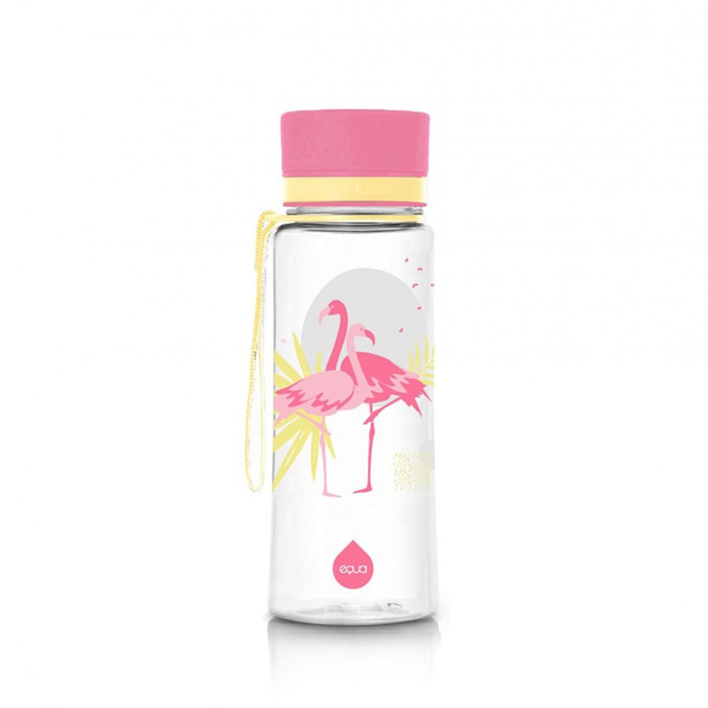 Equa - Plastic Bottle Flamingo 600ml