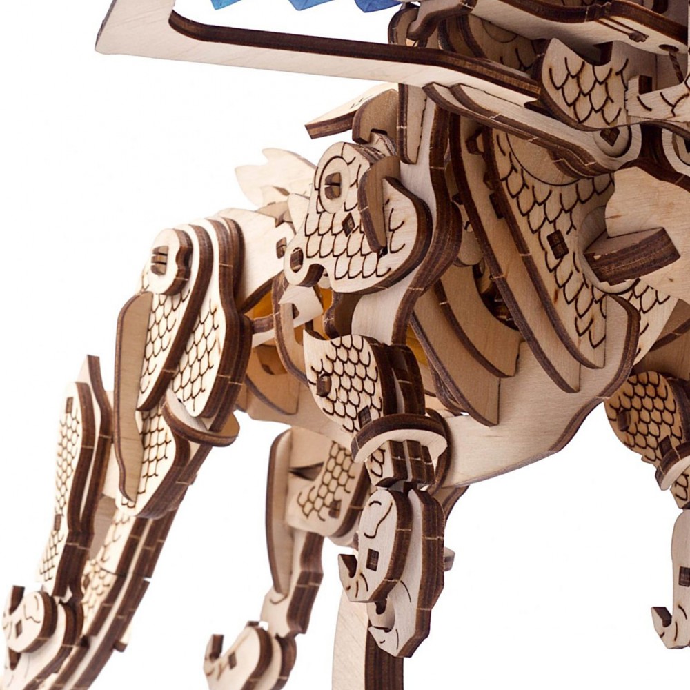 Ugears Μηχανικό 3D Παζλ - Θυελλώδης Δράκος - 53 x 48.5 x 29 cm