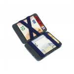 Hunterson Magic Wallet - Δερμάτινο Πορτοφόλι με RFID - Elephant Blue Print