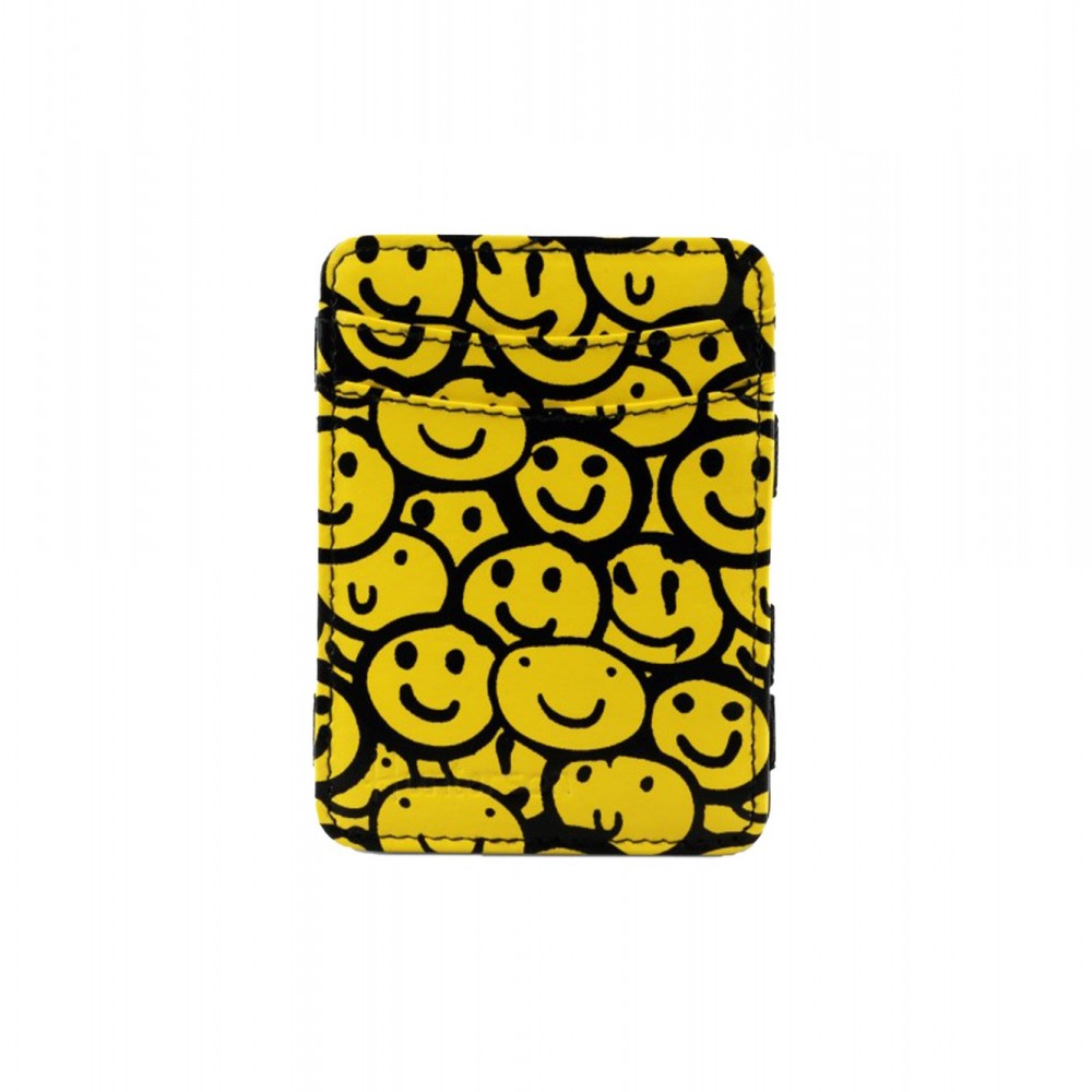 Hunterson Magic Wallet - Δερμάτινο Πορτοφόλι με RFID - Smiley Grafitti Print