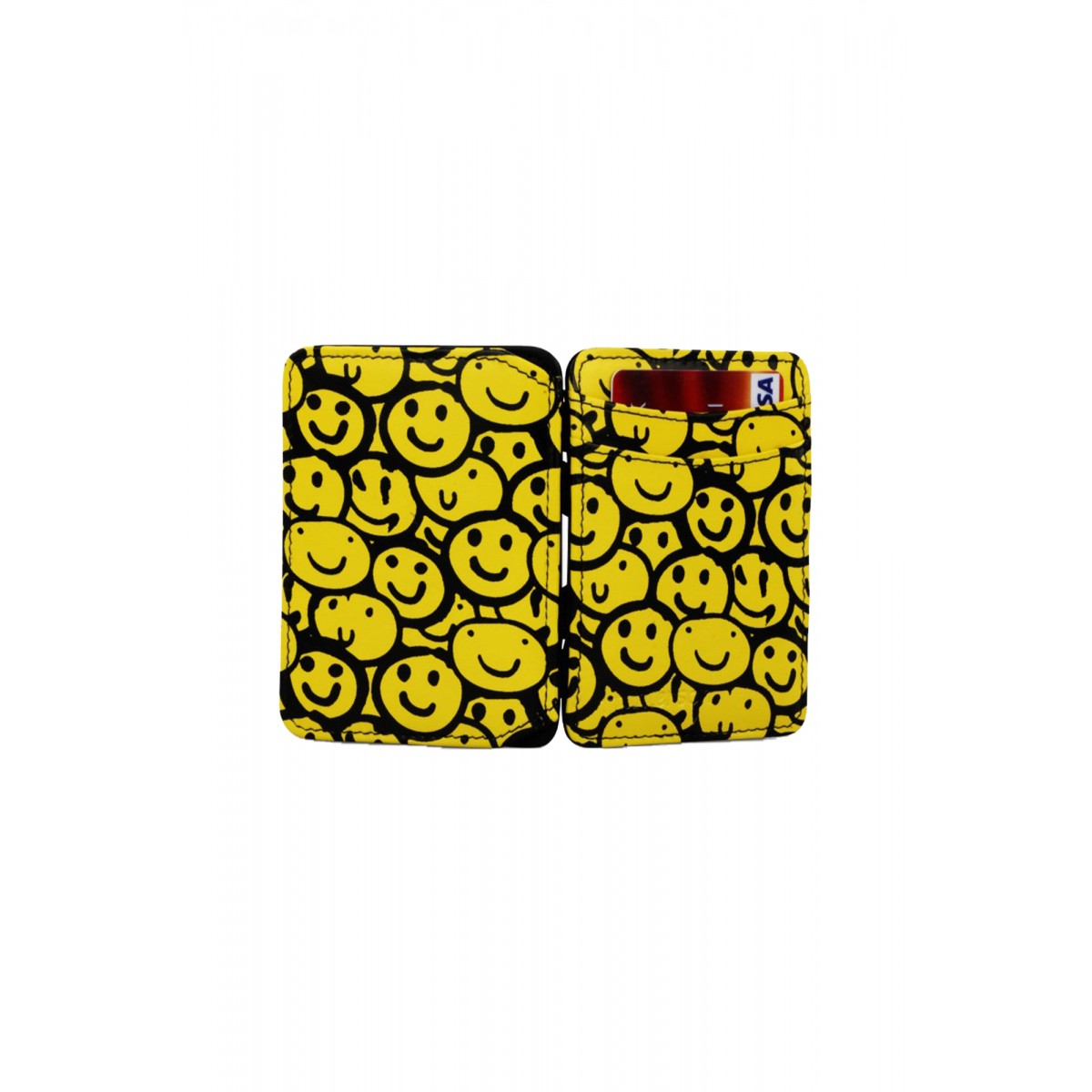 Hunterson Magic Wallet - Δερμάτινο Πορτοφόλι με RFID - Smiley Grafitti Print