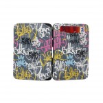 Hunterson Magic Wallet - Δερμάτινο Πορτοφόλι με RFID - Scribble Graffiti Print