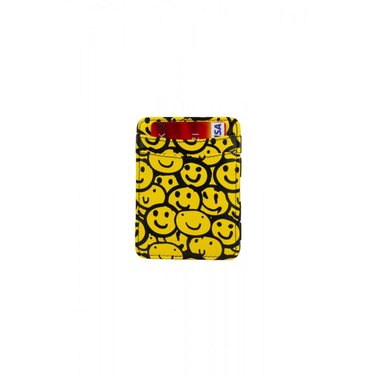 Hunterson Magic Coin Wallet - Δερμάτινο Πορτοφόλι με RFID - Smiley Graffiti Print