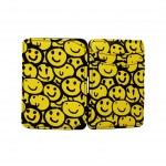 Hunterson Magic Coin Wallet - Δερμάτινο Πορτοφόλι με RFID - Smiley Graffiti Print