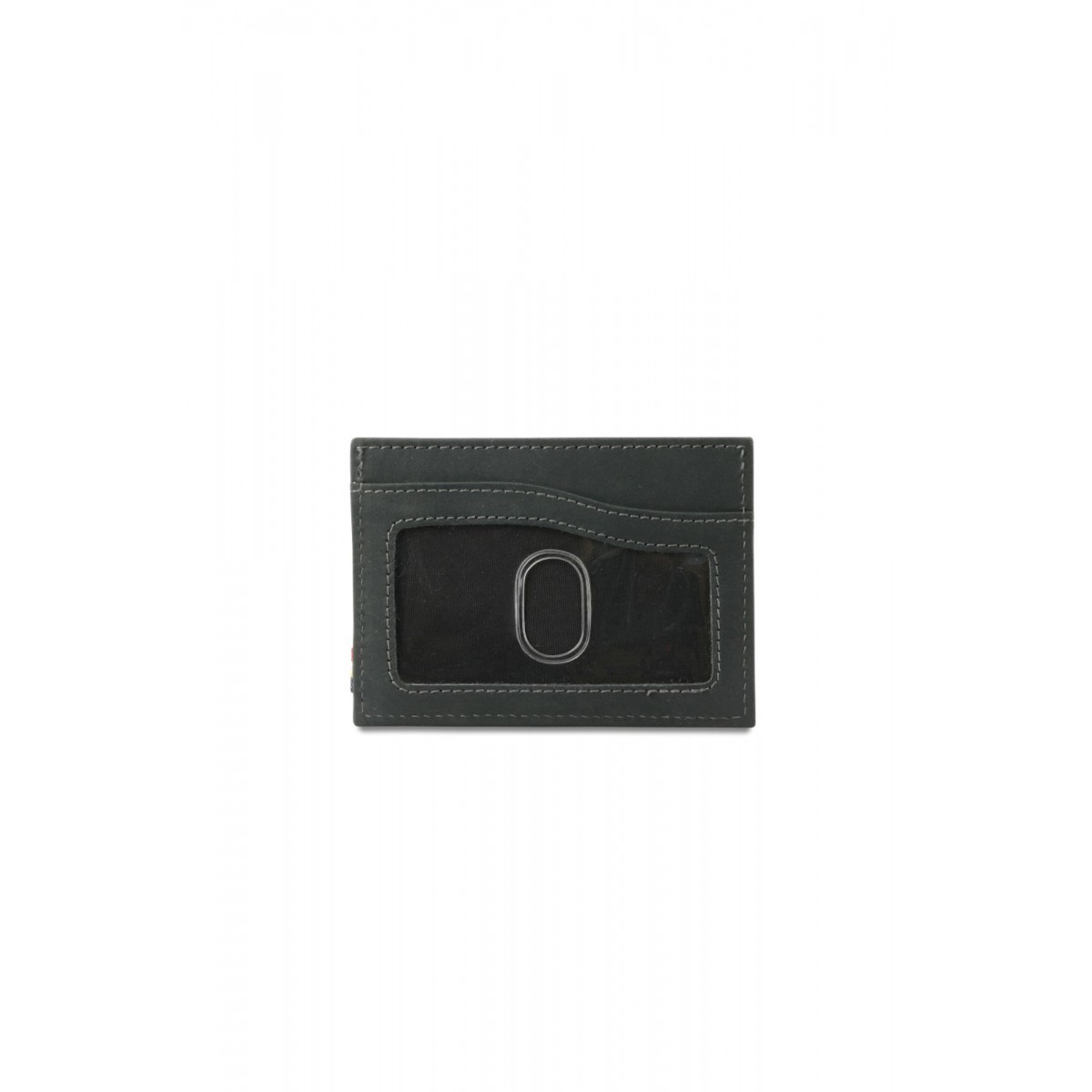 Garzini Leggera Card Holder with ID Window - Vintage - Μαύρο (Carbon Black)