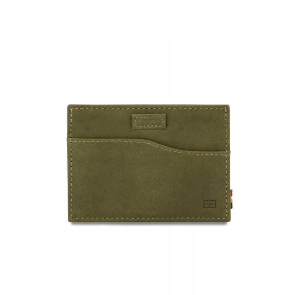 Garzini Leggera Card Holder with ID Window - Vintage - Πράσινο (Olive Green)