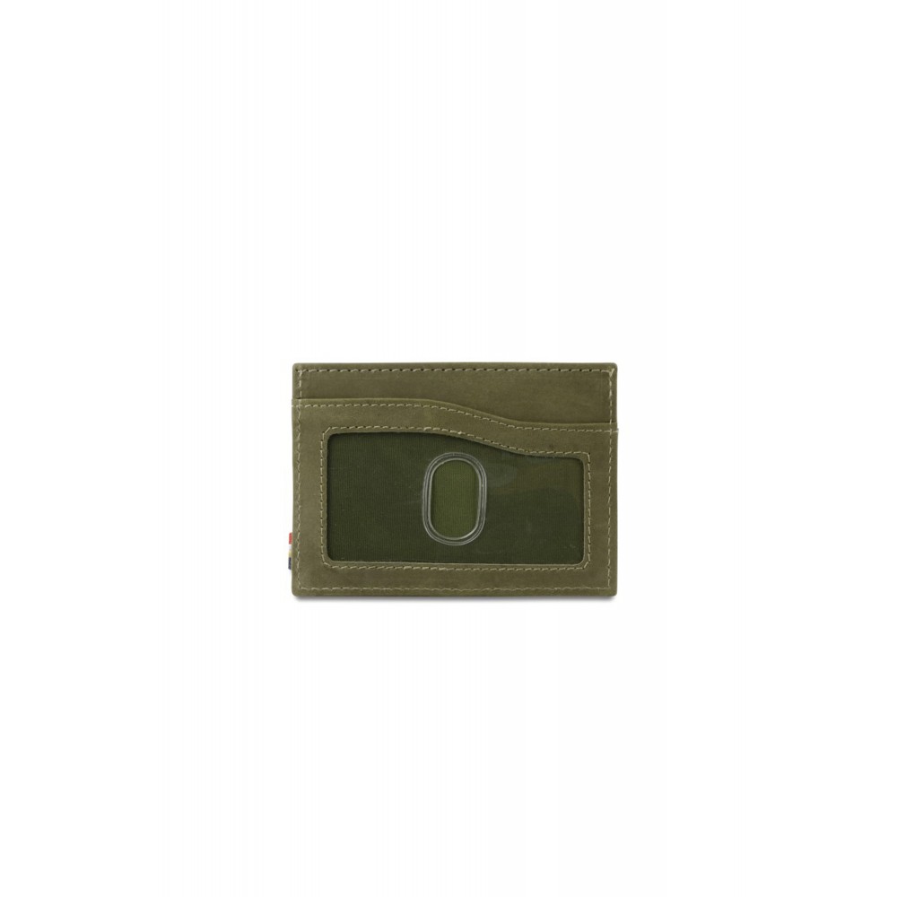 Garzini Leggera Card Holder with ID Window - Vintage - Πράσινο (Olive Green)