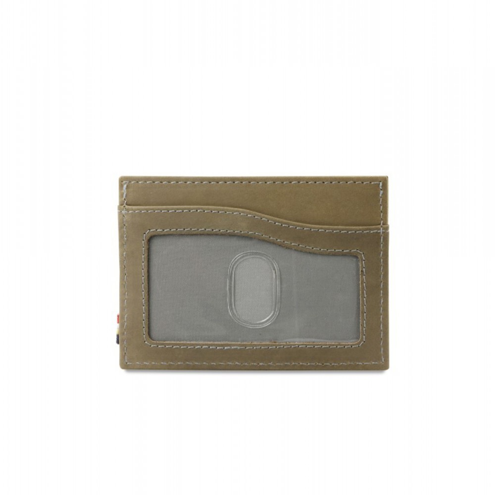 Garzini Leggera Card Holder with ID Window - Vintage - Γκρι (Metal Grey)
