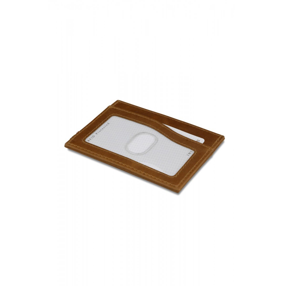 Garzini Leggera Card Holder with ID Window - Brushed - Καφέ Κονιάκ (Brushed Cognac)