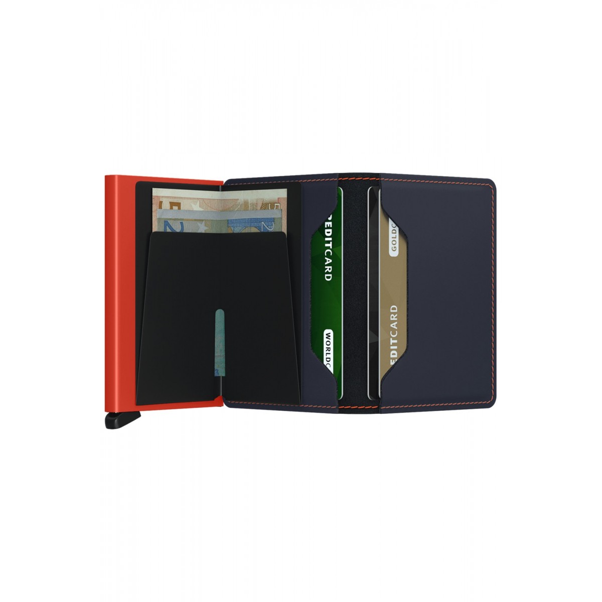 Secrid Slimwallet - Matte - Night Blue-Orange