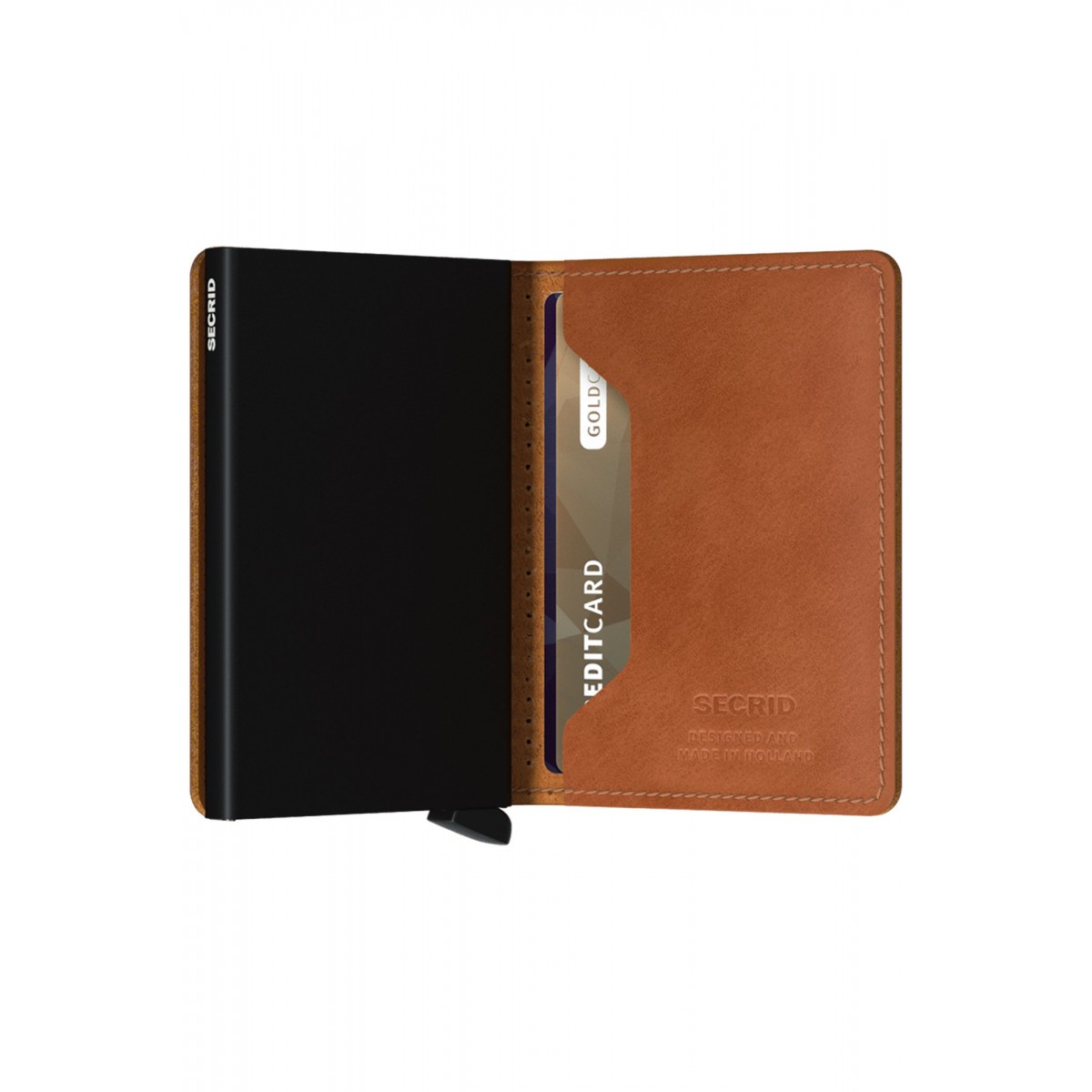 Secrid Slimwallet - Perforated - Cognac