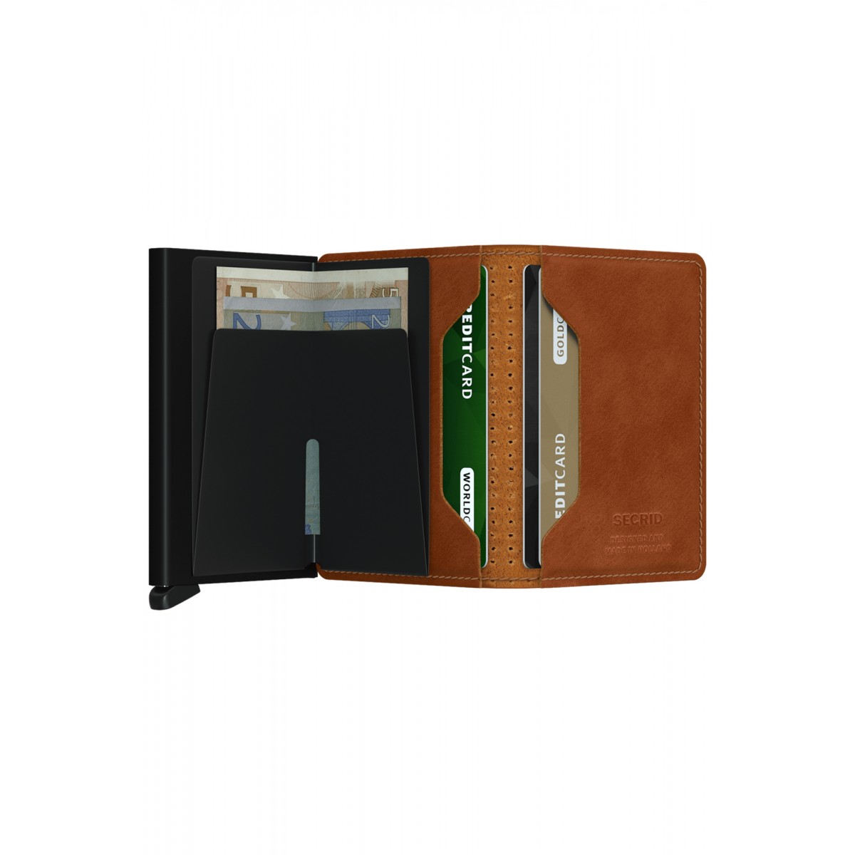 Secrid Slimwallet - Perforated - Cognac