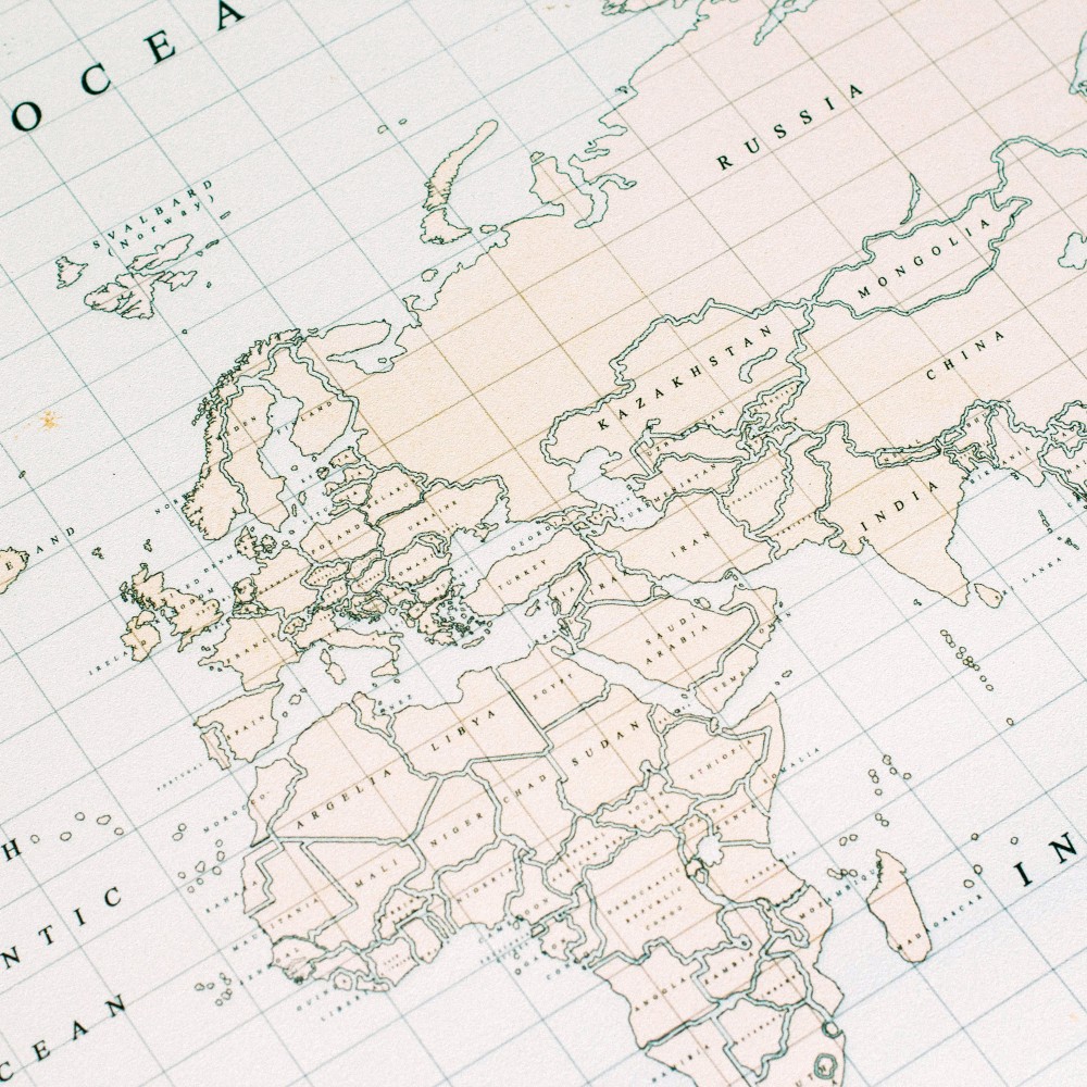 Woody Παγκόσμιος χάρτης φελλού με στυλ νερομπογιάς - Vintage - L
