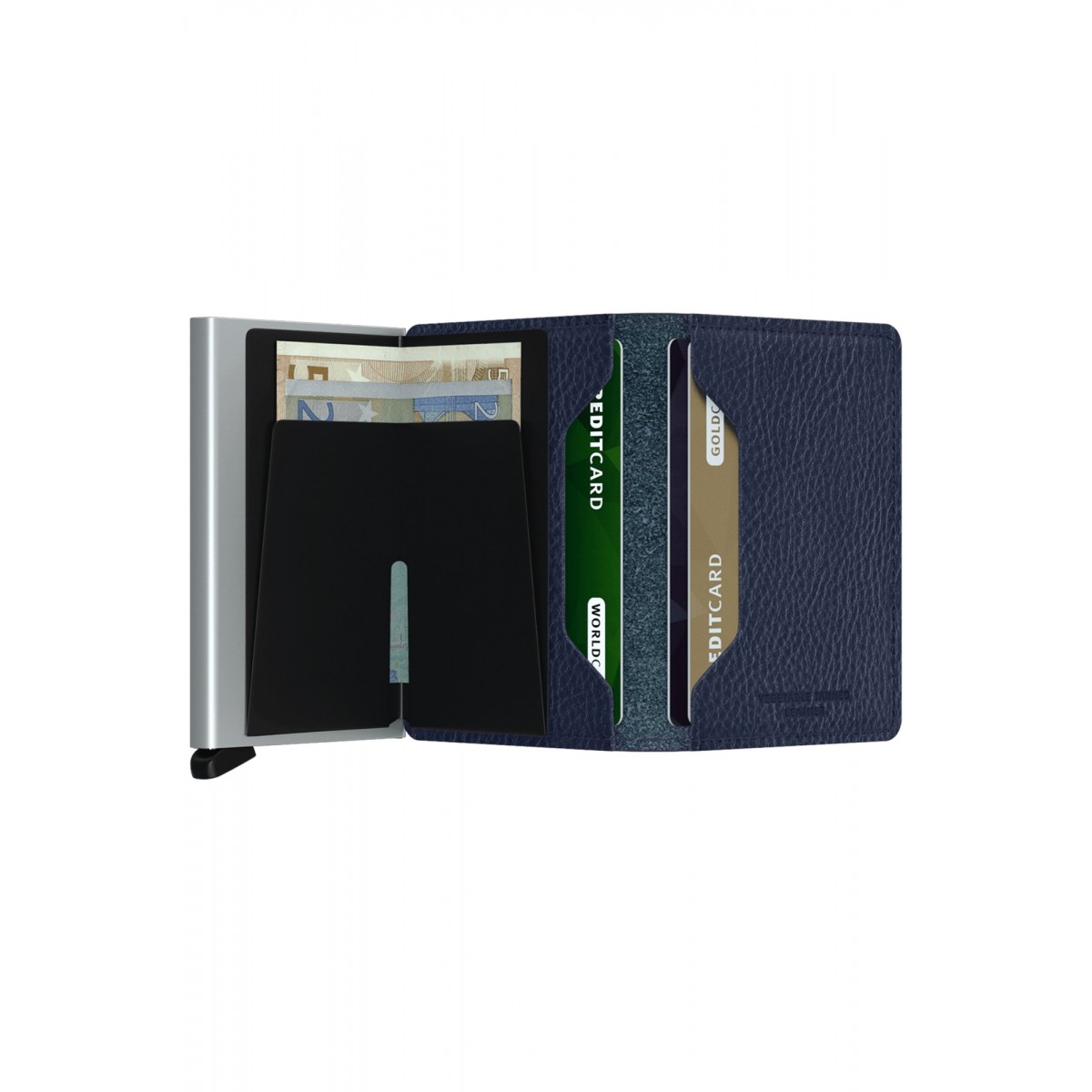 Secrid Slimwallet - Veg Tanned - Navy Silver