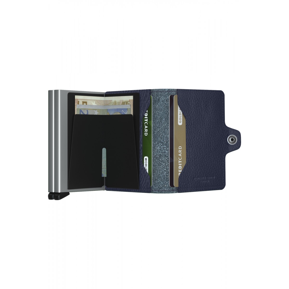 Secrid Twinwallet - Veg Tanned - Navy-Silver