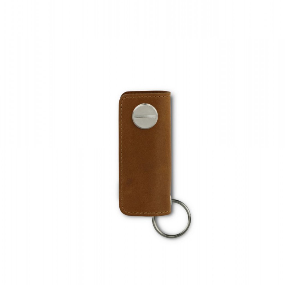 Garzini Lusso Key Holder - Brushed - Cognac