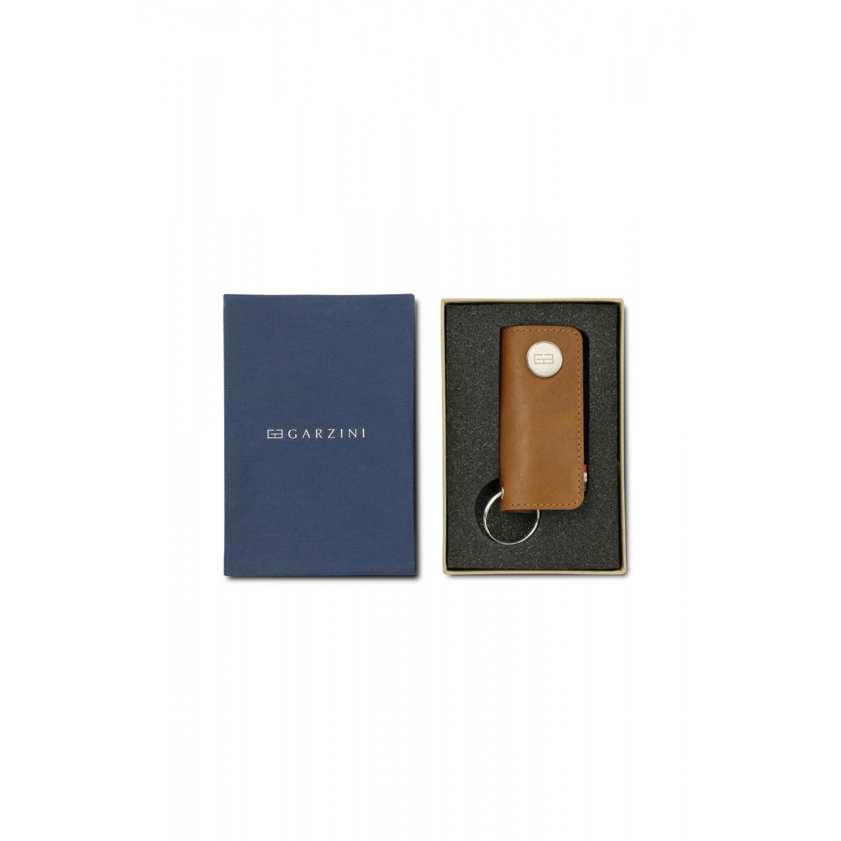 Garzini Lusso Key Holder - Brushed - Cognac