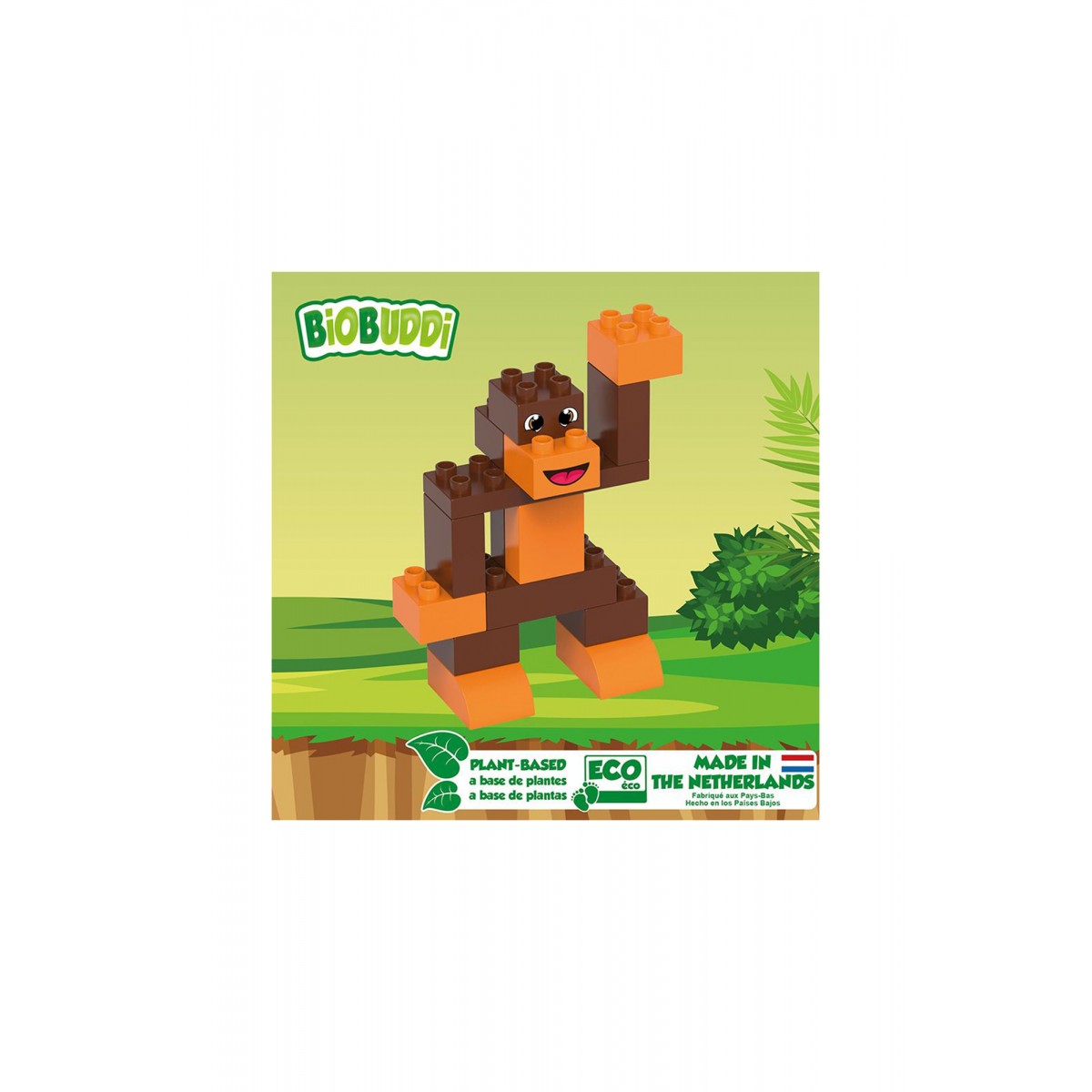 Biobuddi Οικολογικά Παιχνίδια - Τουβλάκια - Animal Planet: Μαϊμού