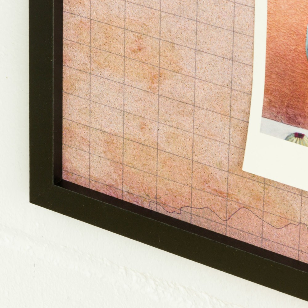 Woody Παγκόσμιος Χάρτης Φελλού με στυλ νερομπογιάς - Dusty Rose - L - Μαύρο Κάδρο